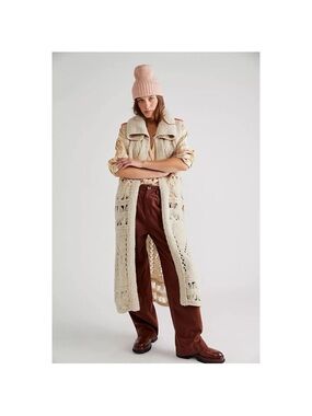 Free People Snowmad Maxi Vest in cream women’s medium